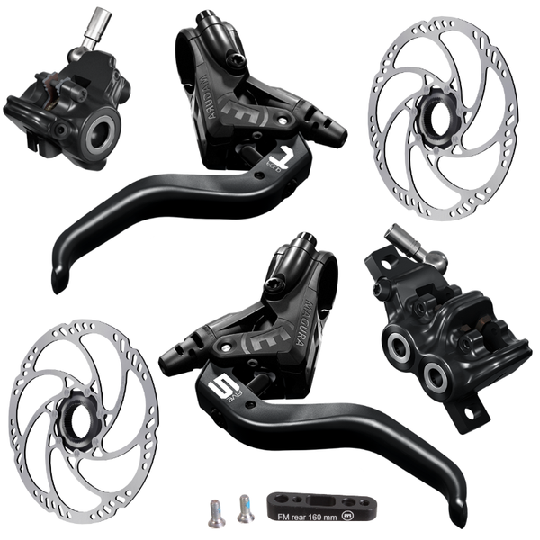 MAGURA MT5/MT4 ブレーキ前後セット Magura MT5/4 Post/Flat Mount Brake Set w/ Magura MDR-C 180mm
