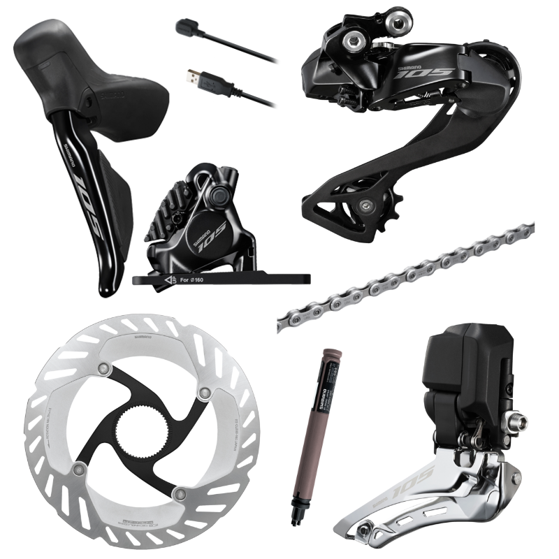 週末セール中 SHIMANO 105 DI2 12S R7100系 Shimano 105 R7170 Di2 12spd Drivetrain – Stinner Frameworks